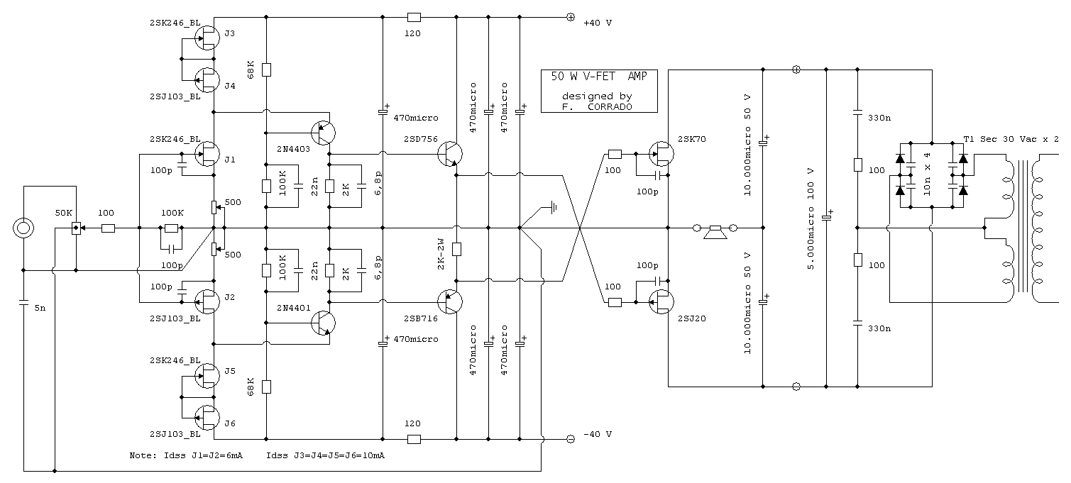 Mosfet 80 W Audio Power Amplifier Circuit Audiocircuit Circuit